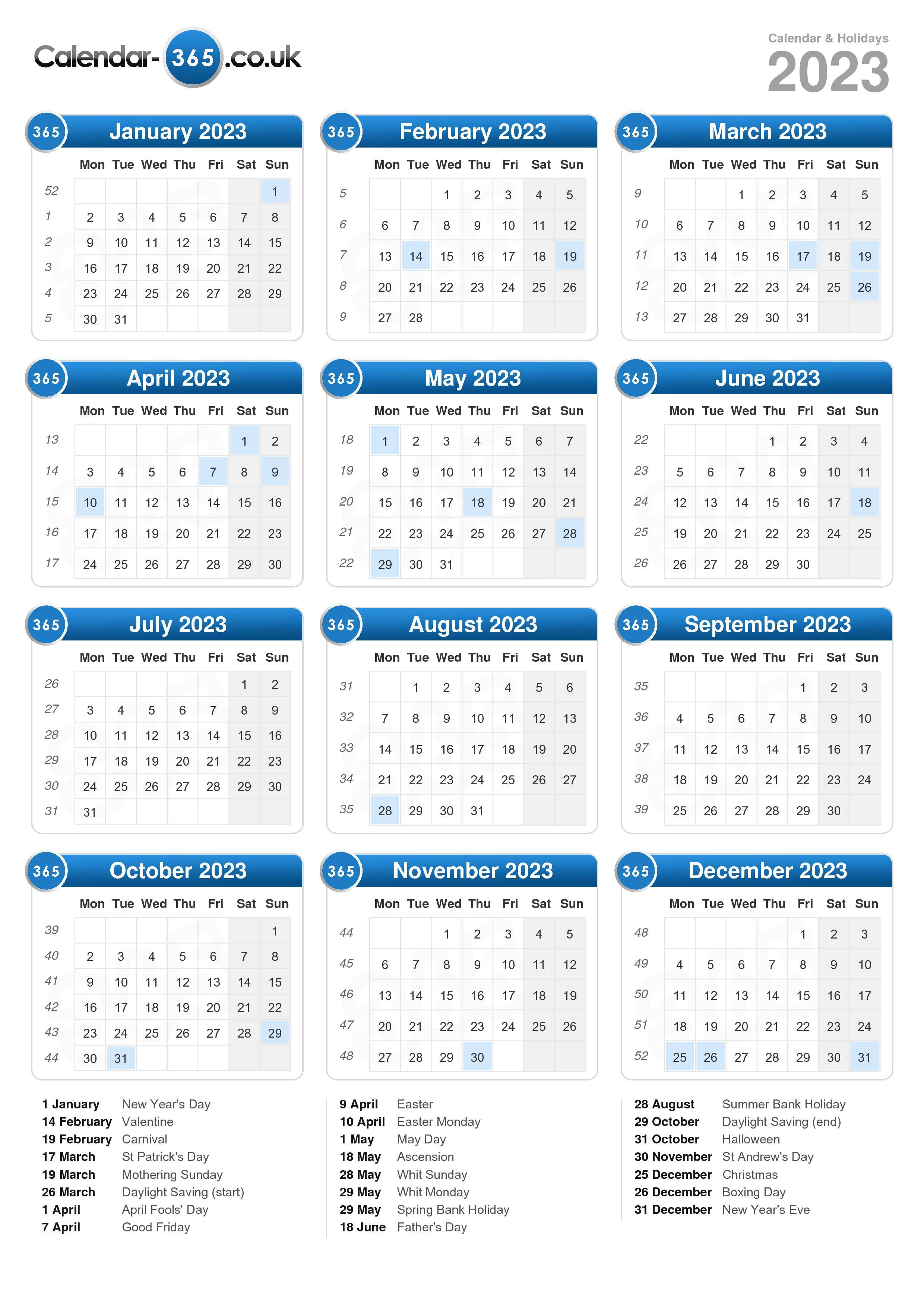 free printable 2023 calendar simple black and white calendar - free ...