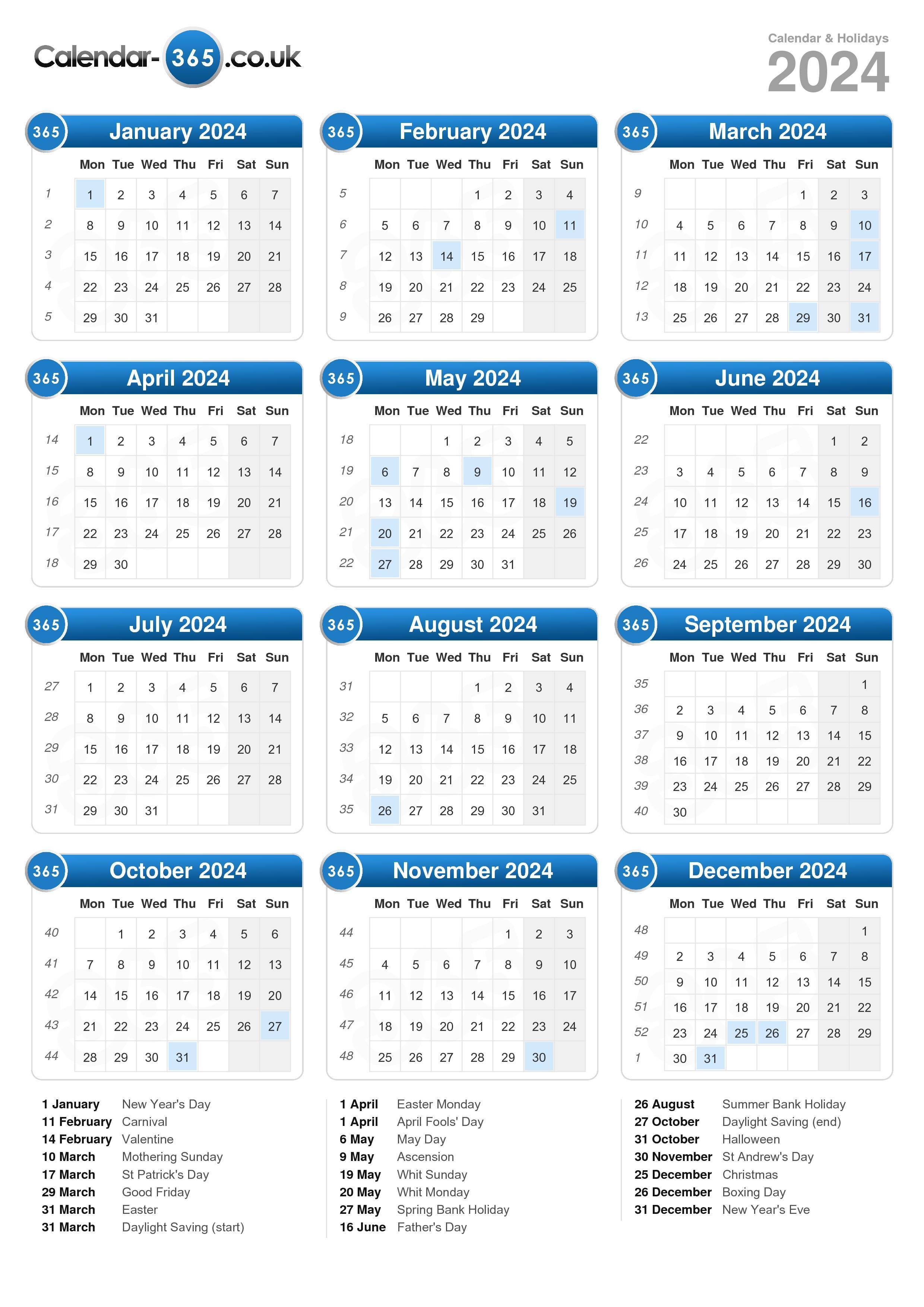 2024 Printable Calendar Canada Pdf 2024 Sydel Fanechka